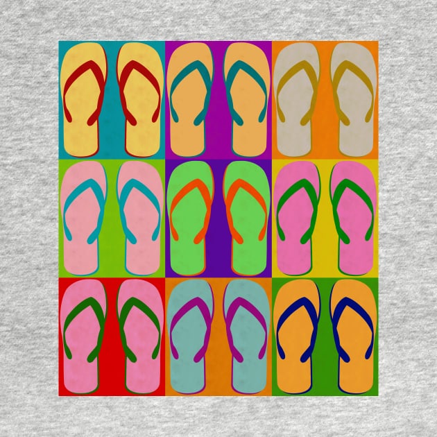 Flip Flop Sandal Summer Shoe Pop Art by joannejgg